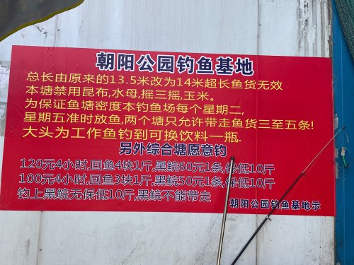 朝阳公园钓鱼基地钓点与钓场环境照片